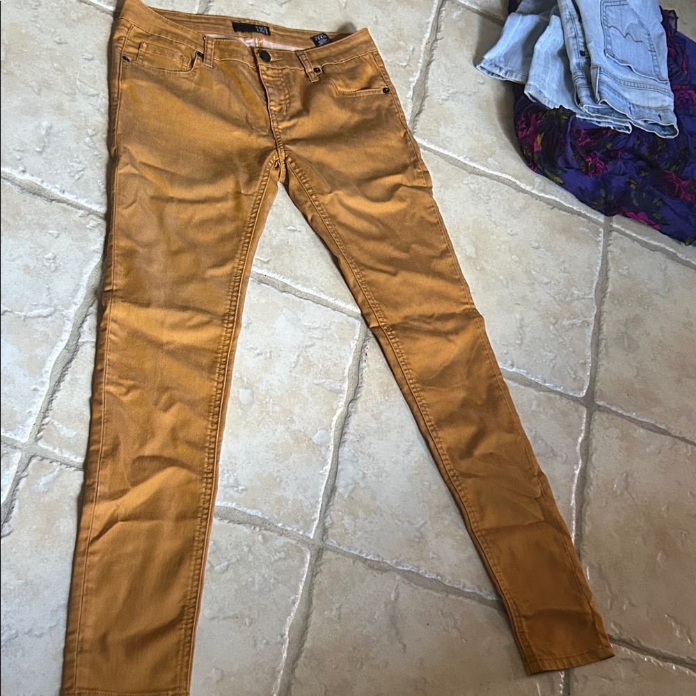 David Kahn Women's Yellow Skinny Jeans